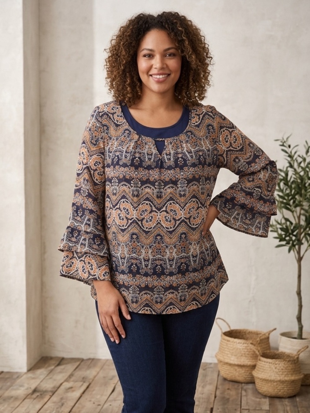 ALYX Floral Blouse with Removeable Tank Size 1X